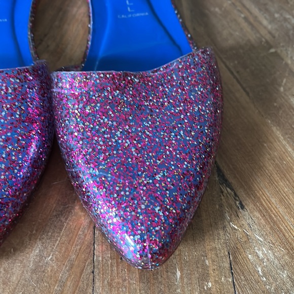 JEFFREY CAMPBELL HAVANA LAST PINK GLITTER JELLY D’ORSAY FLATS.  SIZE 9 - Picture 3 of 10